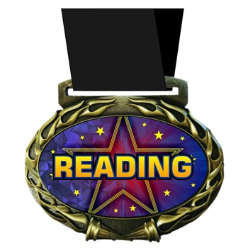 Reading Medal in Jam Oval Insert | Reading Award Medal