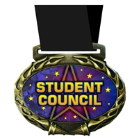 Student Council Medal in Jam Oval Insert | Student Council Award Medal