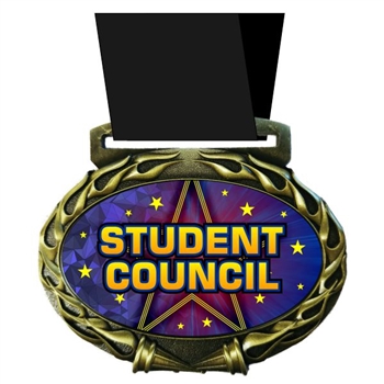 Student Council Medal in Jam Oval Insert | Student Council Award Medal