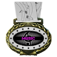 Music Medal in Jam Oval Insert | Music Award Medal