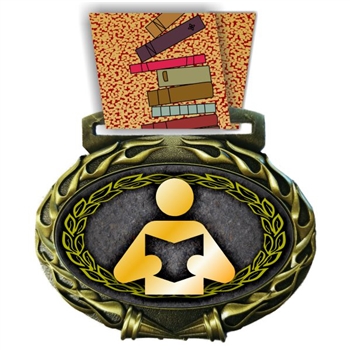 Reading Medal in Jam Oval Insert | Reading Award Medal