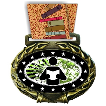 Reading Medal in Jam Oval Insert | Reading Award Medal