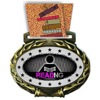 Reading Medal in Jam Oval Insert | Reading Award Medal