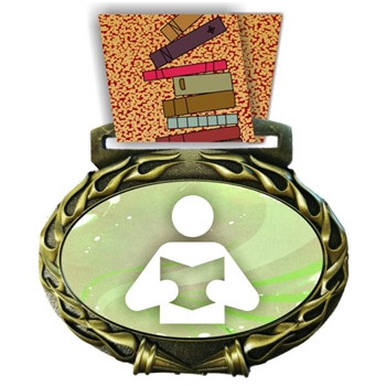 Reading Medal in Jam Oval Insert | Reading Award Medal