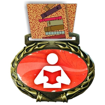 Reading Medal in Jam Oval Insert | Reading Award Medal