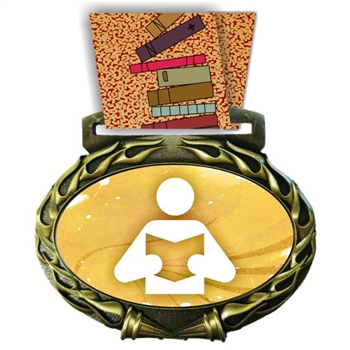 Reading Medal in Jam Oval Insert | Reading Award Medal