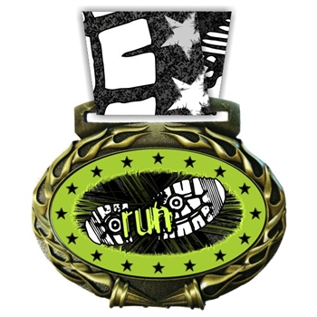 Running Medal in Jam Oval Insert | Running Award Medal