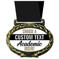 Custom Text Academic Medal in Jam Oval Insert | Academic Award Medal with Custom Text