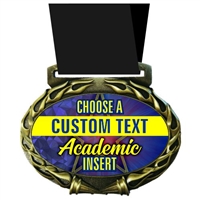 Custom Text Academic Star Medal in Jam Oval Insert | Academic Star Award Medal with Custom Text