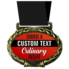 Custom Text Culinary Medal in Jam Oval Insert | Culinary Award Medal with Custom Text