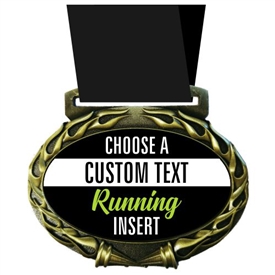 Custom Text Running Medal in Jam Oval Insert | Running Award Medal with Custom Text