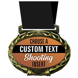 Custom Text Shooting Medal in Jam Oval Insert | Shooting Award Medal with Custom Text
