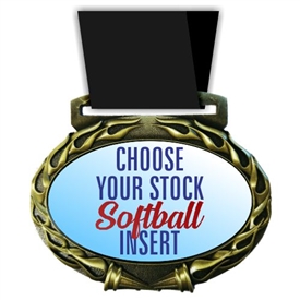 Softball Full Color Insert Medal