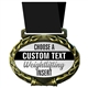 Custom Text Weight Lifting Medal in Jam Oval Insert | Weight Lifting Award Medal with Custom Text