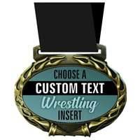 Custom Text Wrestling Medal in Jam Oval Insert | Wrestling Award Medal with Custom Text