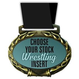 Wrestling Full Color Insert Medal