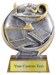 Lamp of Knowledge Sculpted Resin Trophy