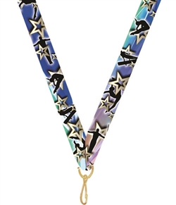 Gymnastics Snap Clip "V" Neck Medal Ribbon