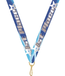 First Place Snap Clip "V" Neck Medal Ribbon