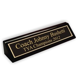 Black Piano Finish Desk Nameplate