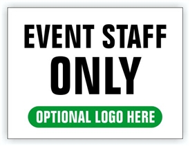 Event Parking Sign - Event Staff Only