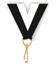 Black/White Snap Clip "V" Neck Medal Ribbon