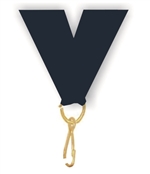 Navy Blue Snap Clip "V" Neck Medal Ribbon