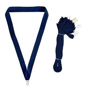 Navy Blue Snap Clip "V" Neck Medal Ribbon