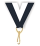 Navy Blue/White Snap Clip "V" Neck Medal Ribbon
