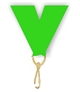 Neon Green Snap Clip "V" Neck Medal Ribbon