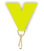 Neon Yellow Snap Clip "V" Neck Medal Ribbon