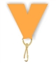 Neon Orange Snap Clip "V" Neck Medal Ribbon