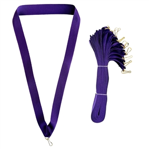 Purple Snap Clip "V" Neck Medal Ribbon