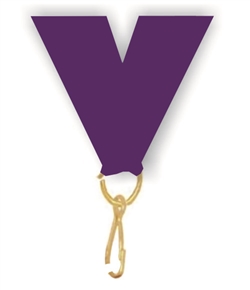 Purple Snap Clip "V" Neck Medal Ribbon