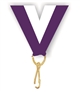Purple/White Snap Clip "V" Neck Medal Ribbon