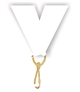 White Snap Clip "V" Neck Medal Ribbon