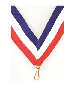 Red/White/Blue Snap Clip "V" Neck Medal Ribbon