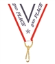 Red/White/Blue 2nd Place Snap Clip "V" Neck Medal Ribbon