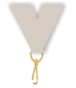 Grey Snap Clip "V" Neck Medal Ribbon