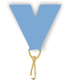 Light Blue Snap Clip "V" Neck Medal Ribbon