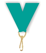 Teal Snap Clip "V" Neck Medal Ribbon