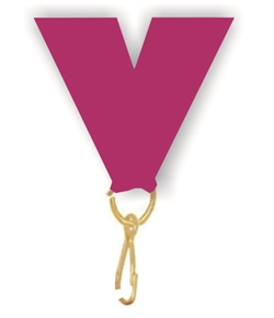 Fuchsia Snap Clip "V" Neck Medal Ribbon