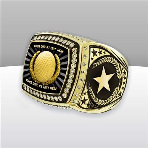 Gigantic Custom Text Champion Golf Ring