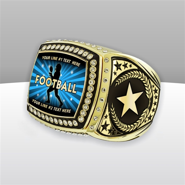 Gigantic Custom Text Champion Football Ring