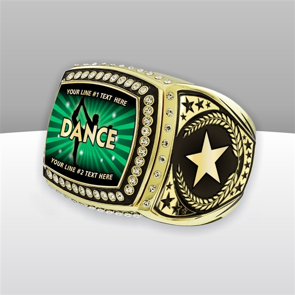 Gigantic Custom Text Champion Male Dance Ring