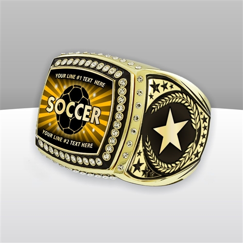 Gigantic Custom Text Champion Soccer Ring