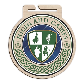 Wood Highland Games Medal | Highland Games Wooden Medal