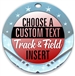 Track and Field Full Color Custom Text Insert Medal