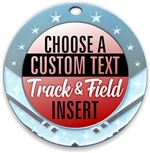 Track and Field Full Color Custom Text Insert Medal