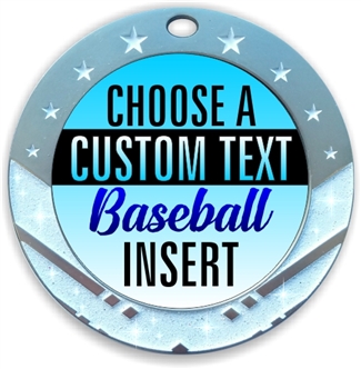 Baseball Full Color Custom Text Insert Medal